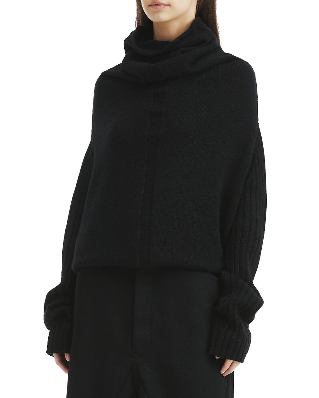 Draped turtleneck sweater