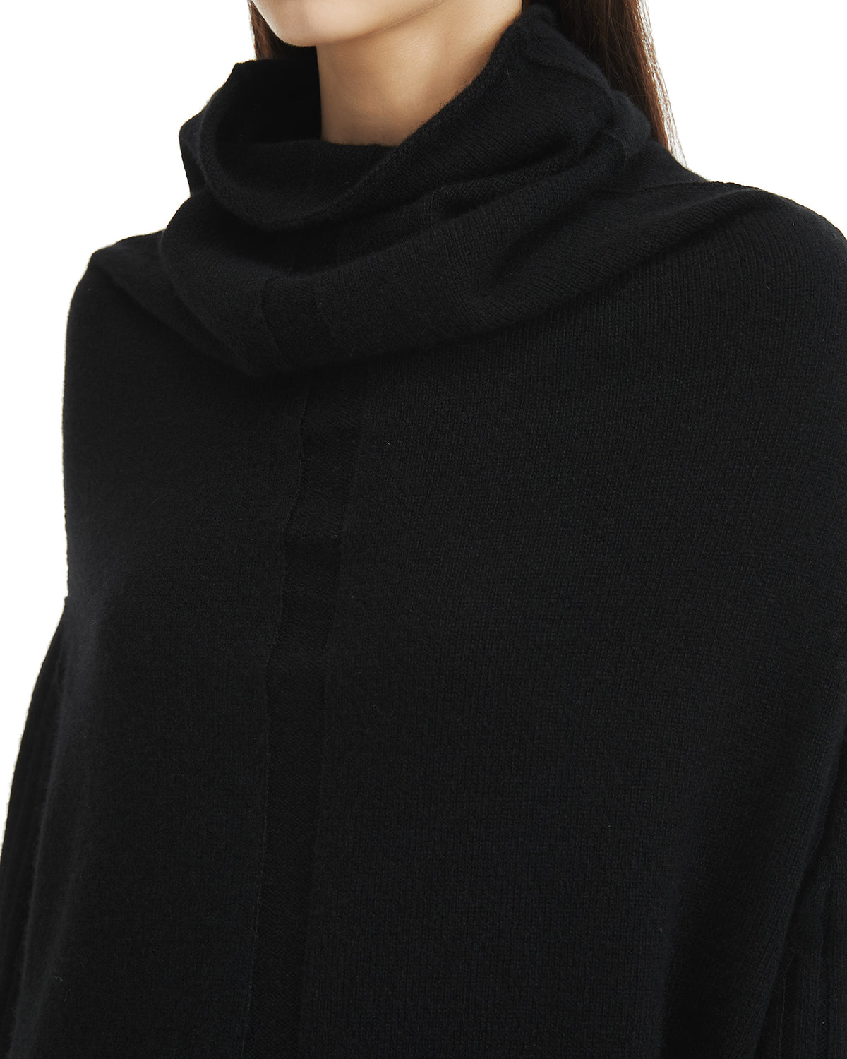Draped turtleneck sweater