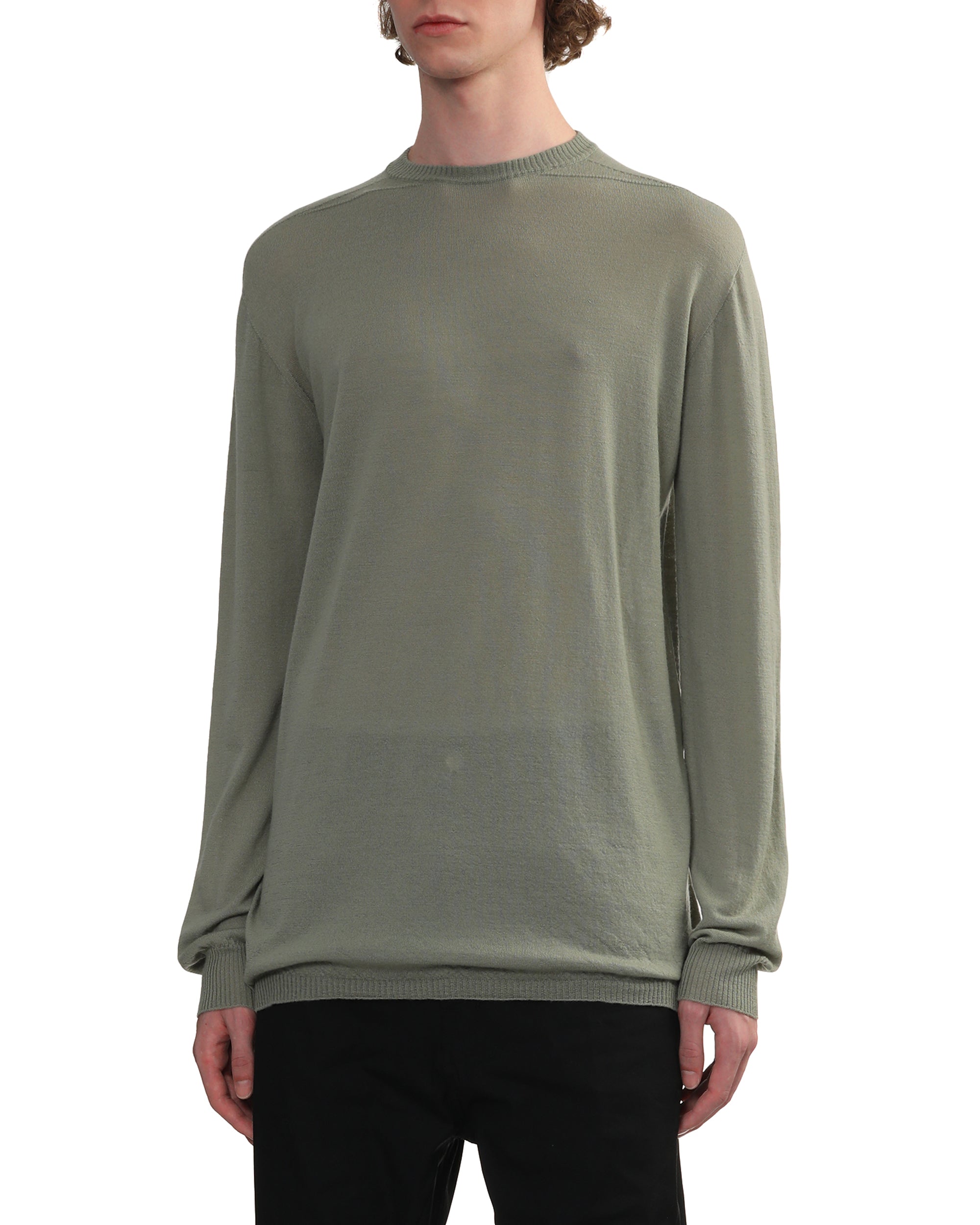 Round neck fine-knit jumper