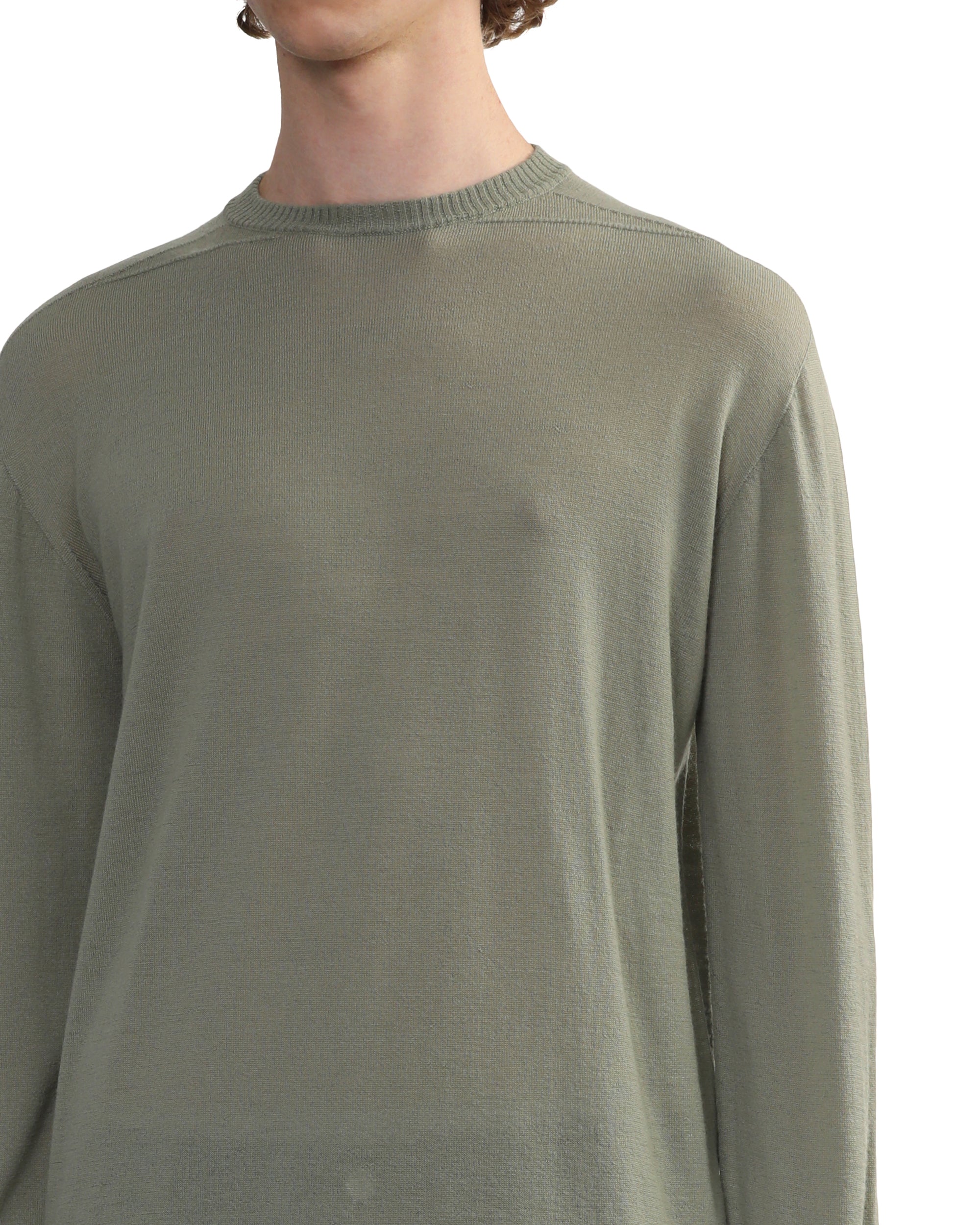 Round neck fine-knit jumper