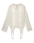 Shredded merino knit long sleeve top