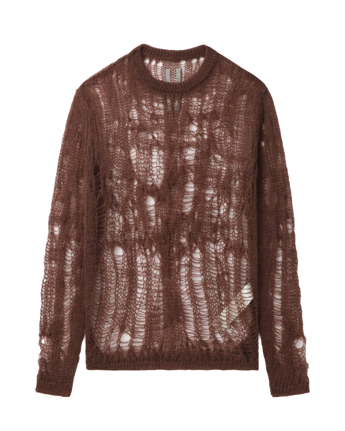Open-knit distressed sweater