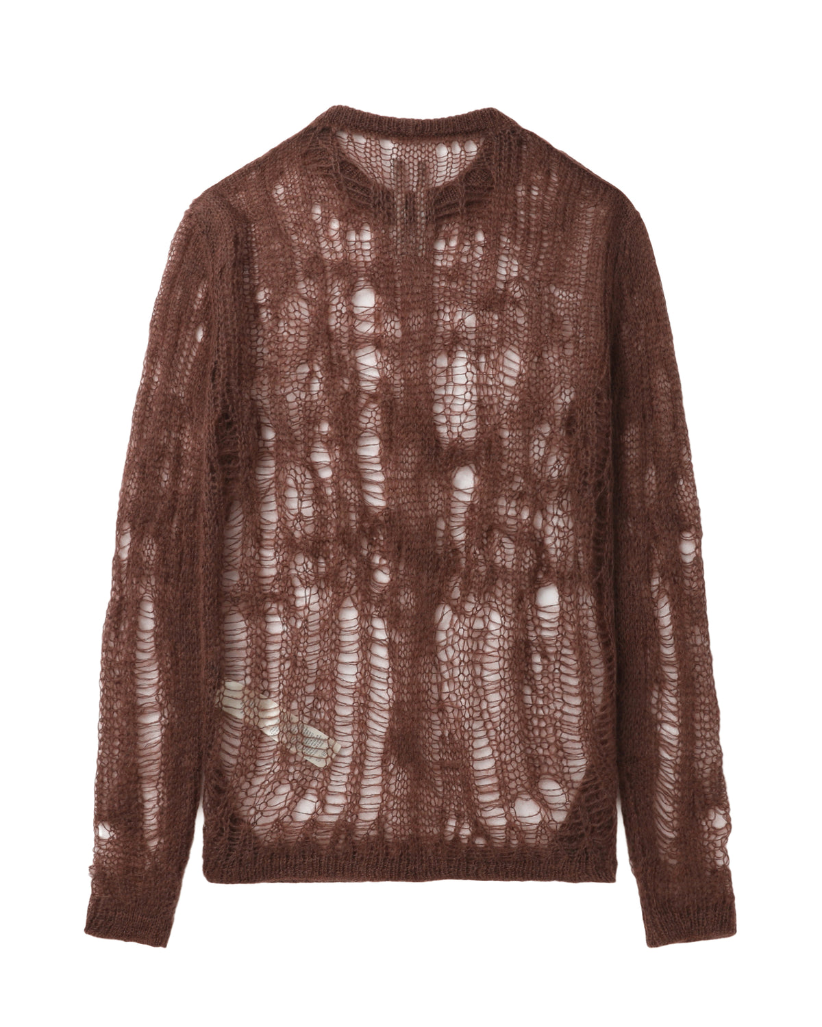 Open-knit distressed sweater
