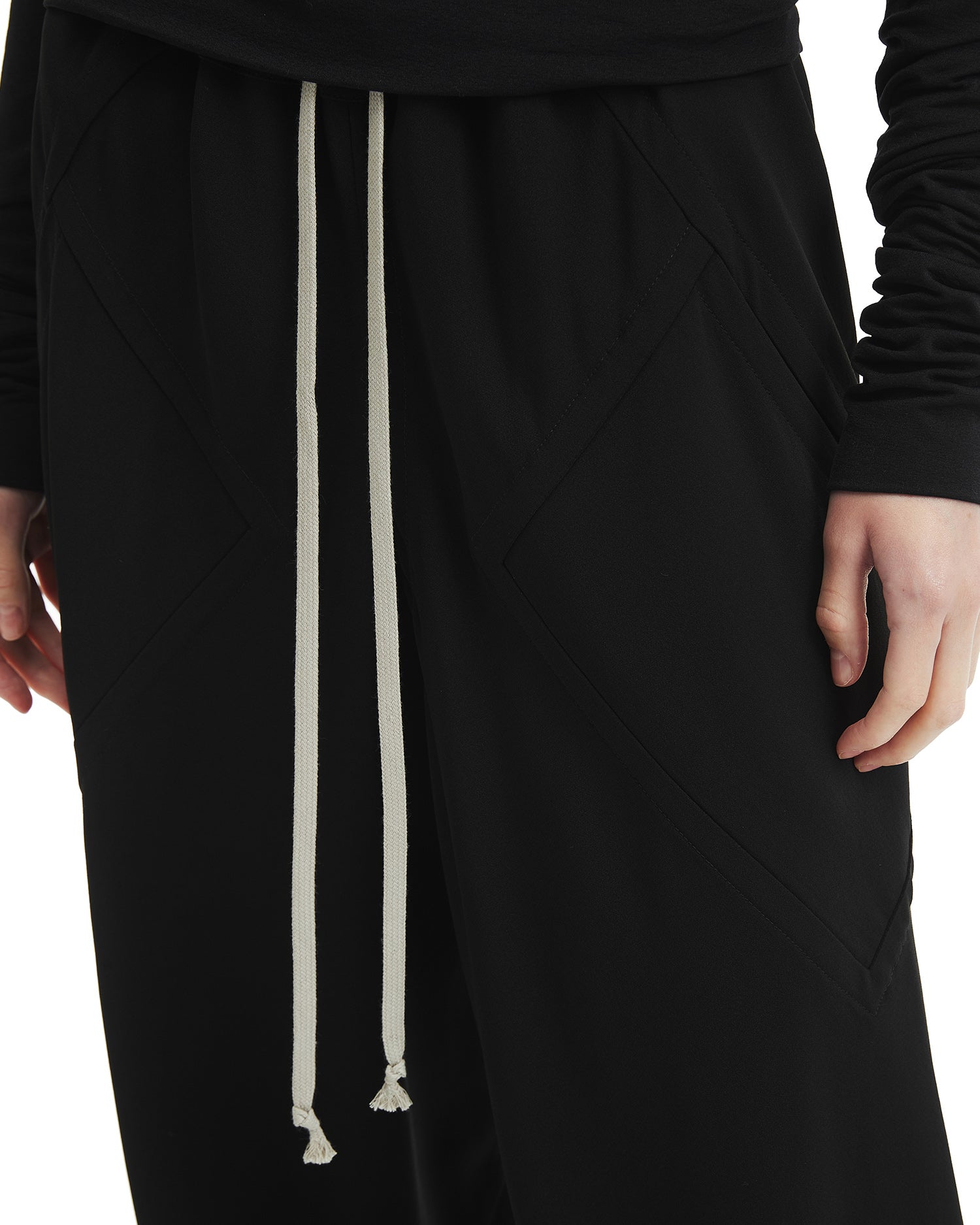 Drawstring wide leg pants