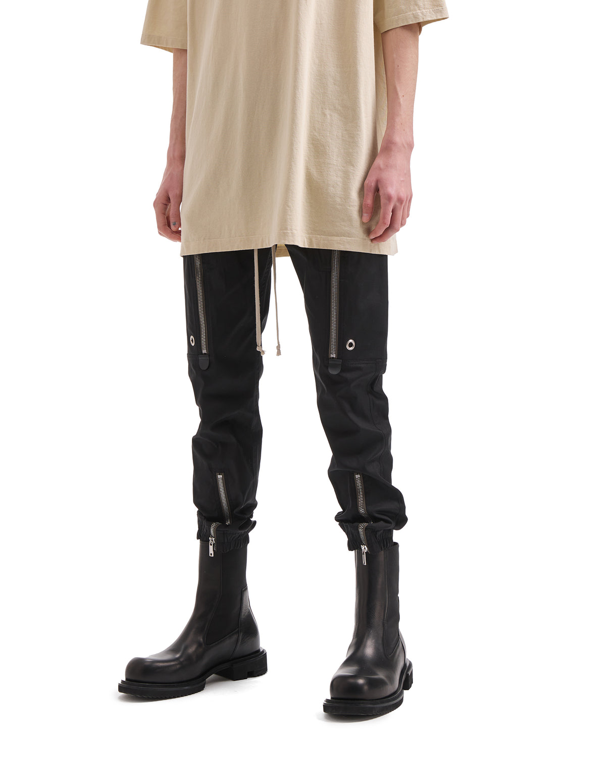 Zip-detail pants