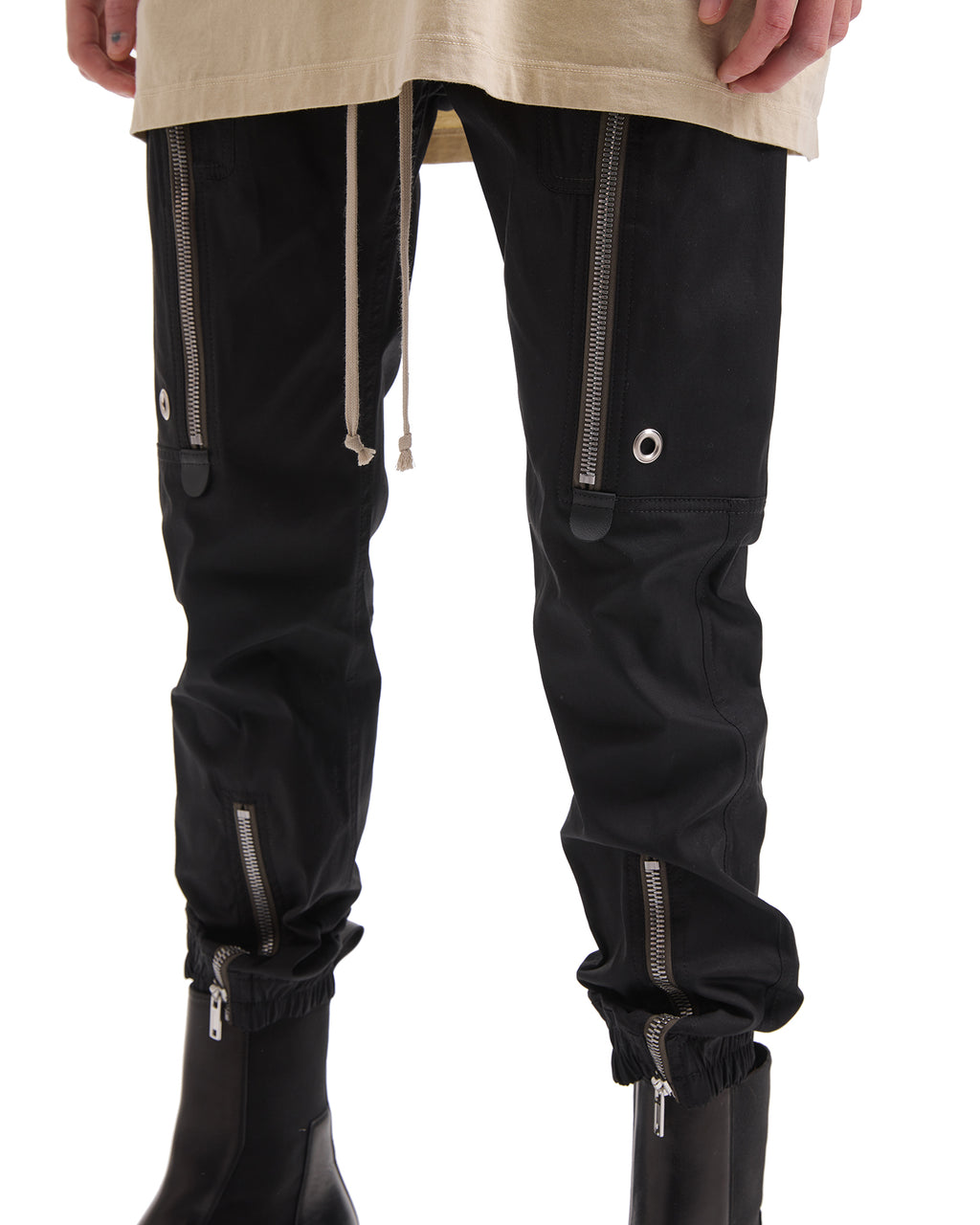 Zip-detail pants
