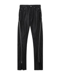 Zip-detail pants