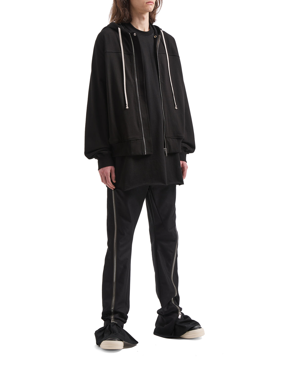 Zip-detail pants