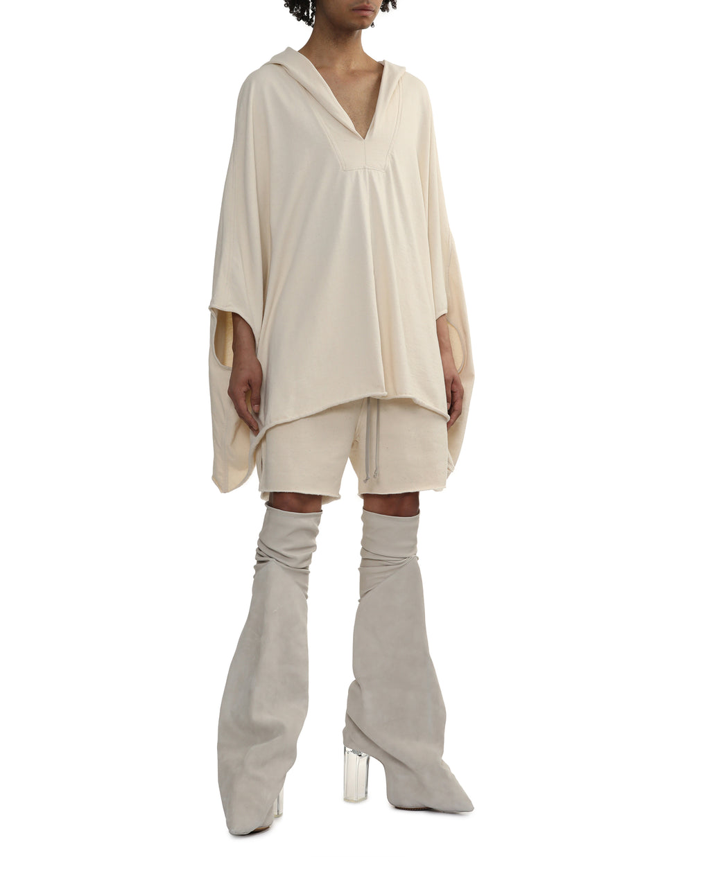 Hooded poncho top