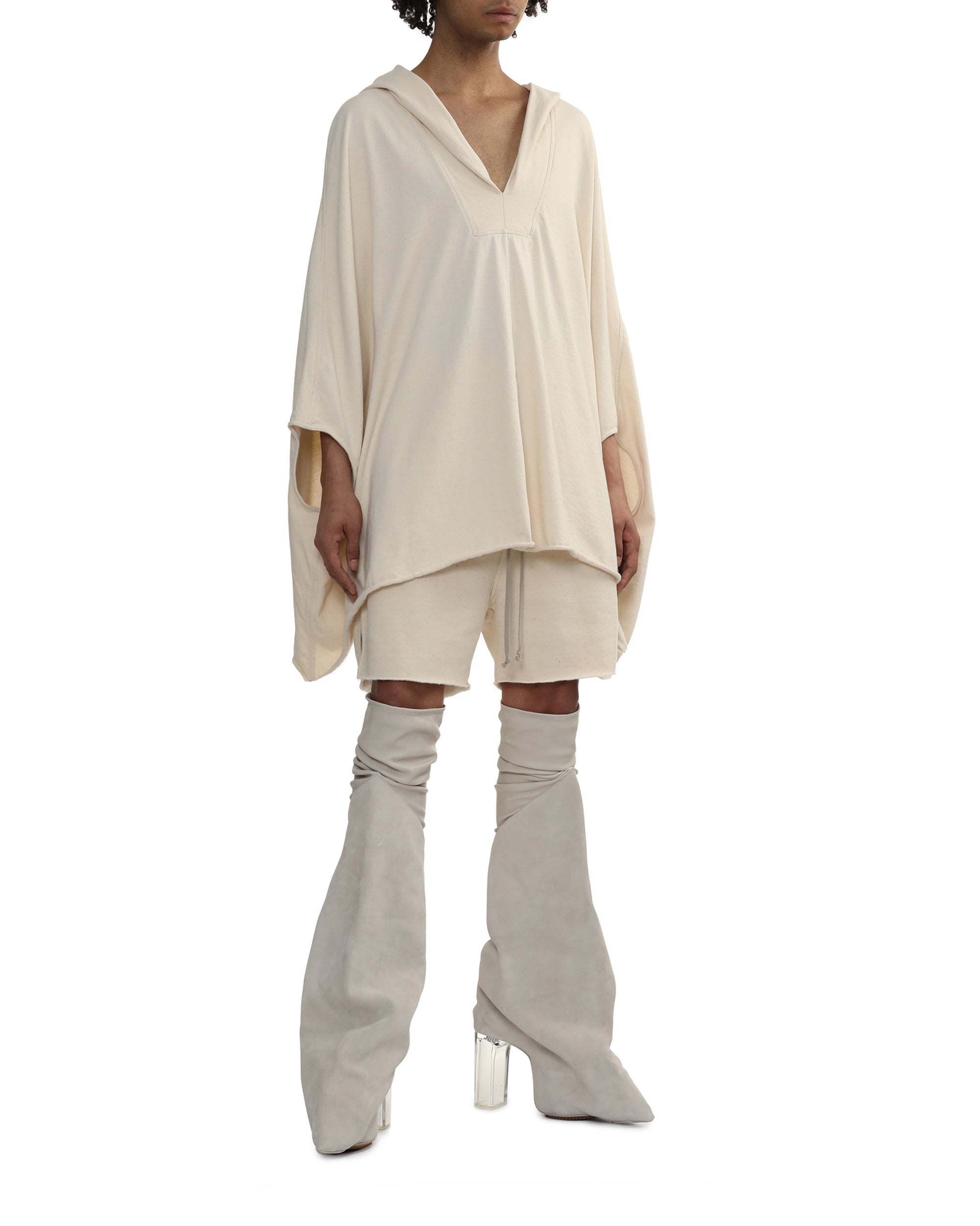 Hooded poncho top