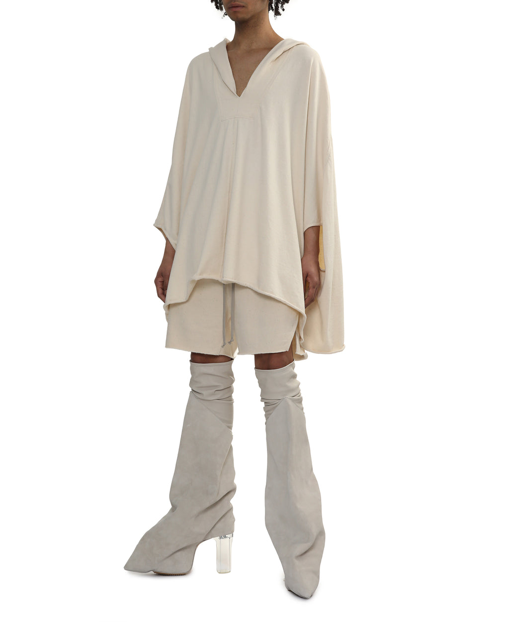 Hooded poncho top