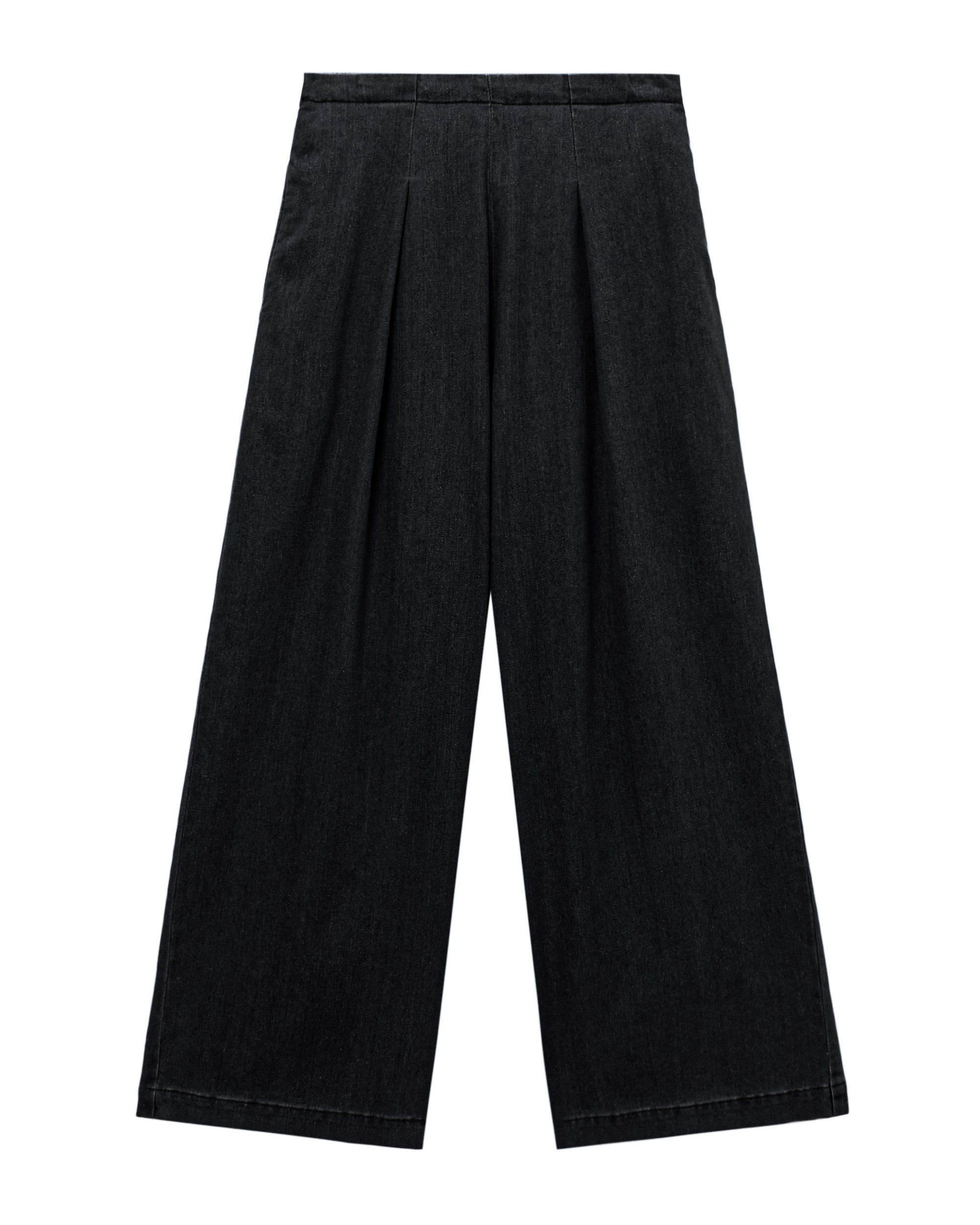Pleated denim pants
