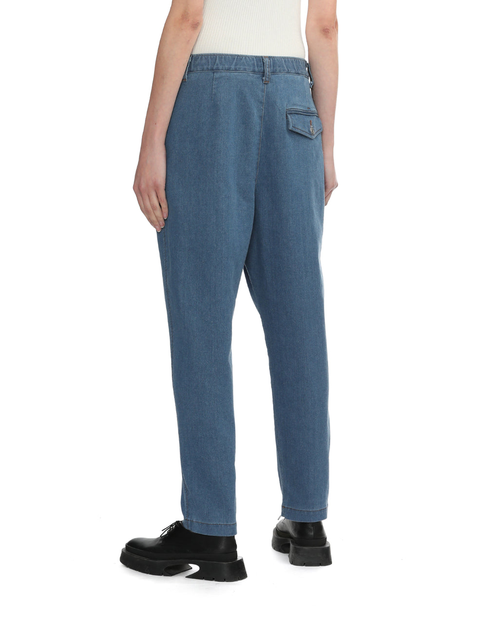 Drop crotch denim pants