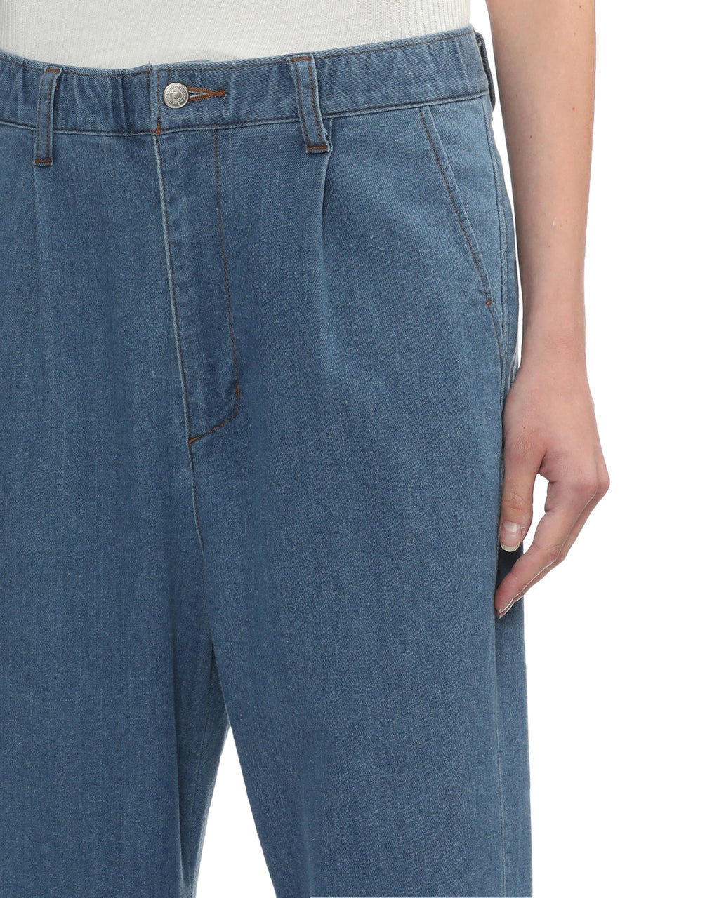 Drop crotch denim pants