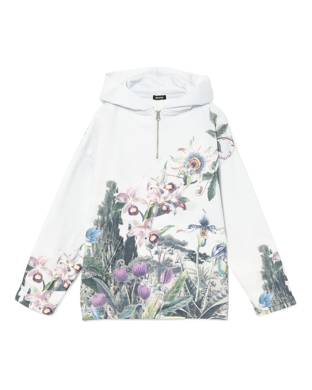Floral half-zip hoodie