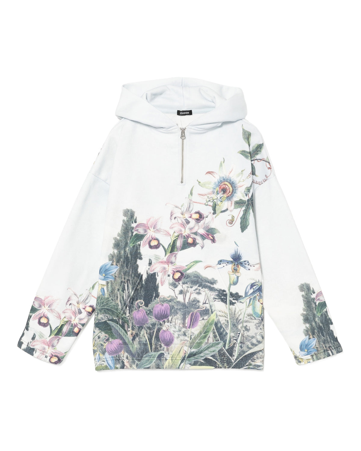 Floral half-zip hoodie