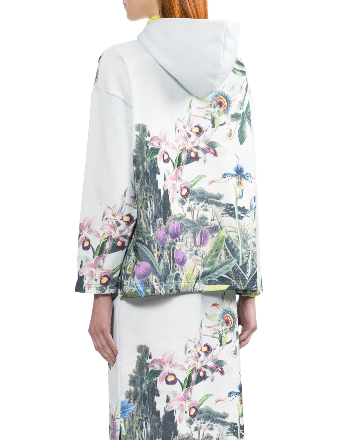 Floral half-zip hoodie